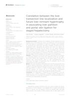 prikaz prve stranice dokumenta Correlation between the liver transection line localization and future liver remnant hypertrophy in associating liver partition and portal vein ligation for staged hepatectomy