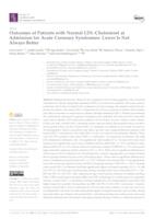 prikaz prve stranice dokumenta Outcomes of Patients with Normal LDL-Cholesterol at Admission for Acute Coronary Syndromes: Lower Is Not Always Better