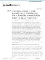 prikaz prve stranice dokumenta Integrative analysis in head and neck cancer reveals distinct role of miRNome and methylome as tumour epigenetic drivers