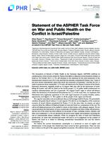 prikaz prve stranice dokumenta Statement of the ASPHER Task Force on War and Public Health on the Conflict in Israel/Palestine