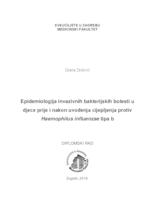 prikaz prve stranice dokumenta Epidemiologija invazivnih bakterijskih bolesti u djece prije i nakon uvođenja cijepljenja protiv Haemophilus influenzae tipa b