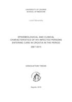 prikaz prve stranice dokumenta Epidemiological and clinical characteristics of HIV-infected persons entering care in Croatia in the period 2007-2015