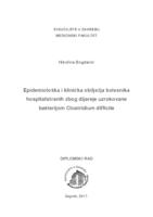 prikaz prve stranice dokumenta Epidemiološka i klinička obilježja bolesnika hospitaliziranih zbog dijareje uzrokovane bakterijom Clostridium difficile