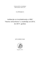 prikaz prve stranice dokumenta Indikacije za tonzilektomiju u KBC "Sestre milosrdnice" u razdoblju od 2012. do 2017. godine