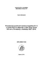 prikaz prve stranice dokumenta Prevalencija pozitivnih markera hepatitisa B i C u osoba koje se uključuju u skrb zbog zaraze HIV-om u Hrvatskoj u razdoblju 2007.-2016.