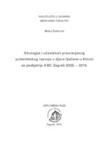 prikaz prve stranice dokumenta Etiologija i učestalost preuranjenog pubertetskog razvoja u djece liječene u Klinici za pedijatriju KBC Zagreb 2009. - 2019.