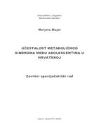 prikaz prve stranice dokumenta Učestalost metaboličkog sindroma među adolescentima u Hrvatskoj