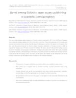 prikaz prve stranice dokumenta David among Goliaths: Open access publishing in scientific (semi-)periphery