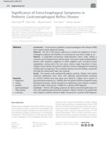 prikaz prve stranice dokumenta Significance of Extra-Esophageal Symptoms in Pediatric Gastroesophageal Reflux Disease
