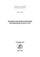 prikaz prve stranice dokumenta Raznolikost fenotipskih karakteristika mikrodelecijskog sindroma 17q12