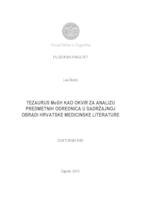 prikaz prve stranice dokumenta Tezaurus MeSH kao okvir za analizu predmetnih odrednica u sadržajnoj obradi hrvatske medicinske literature
