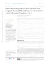 prikaz prve stranice dokumenta Health-Related Quality of Life in Patients After Surgically Treated Midface Fracture: A Comparison with the Croatian Population Norm