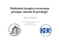prikaz prve stranice dokumenta Medicinski časopisi u otvorenom pristupu: iskorak ili privilegij?