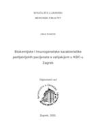prikaz prve stranice dokumenta Biokemijske i imunogenetske karakteristike pedijatrijskih pacijenata s celijakijom u KBC-u Zagreb