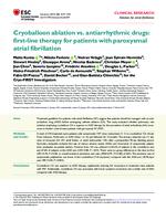 prikaz prve stranice dokumenta Cryoballoon ablation vs. antiarrhythmic drugs: first-line therapy for patients with paroxysmal atrial fibrillation