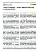prikaz prve stranice dokumenta SARS‐CoV‐2 mutations: A strain on efficacy of neutralizing monoclonal antibodies?