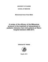 prikaz prve stranice dokumenta A review of the efficacy of the Milwaukee Protocol in the treatment of ketoacidosis in pediatric intensive care unit patients at Rebro Hospital between 2009-2014