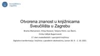 prikaz prve stranice dokumenta Otvorena znanost u knjižnicama Sveučilišta u Zagrebu