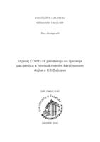 prikaz prve stranice dokumenta Utjecaj COVID-19 pandemije na liječenje pacijentica s novootkrivenim karcinomom dojke u KB Dubrava