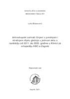 prikaz prve stranice dokumenta Artroskopski zahvati činjeni u prednjem i stražnjem dijelu gležnja u jednom aktu u razdoblju od 2011. do 2020. godine u Klinici za ortopediju KBC-a Zagreb