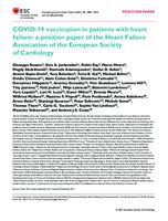 prikaz prve stranice dokumenta COVID ‐19 vaccination in patients with heart failure: a position paper of the Heart Failure Association of the European Society of Cardiology                   
