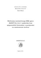 prikaz prve stranice dokumenta Metilacija nestaničnoga DNA gena RASSF1A u krvi i ejakulatu kao epigenetički biomarker u pacijenata sa seminomom testisa