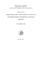 prikaz prve stranice dokumenta Organizacija rada i mjere zaštite na klinici za ortopediju tijekom pandemije i potresa u Zagrebu