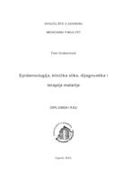 prikaz prve stranice dokumenta Epidemiologija, klinička slika, dijagnostika i terapija malarije