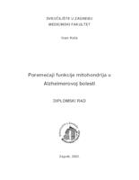 prikaz prve stranice dokumenta Poremećaji funkcije mitohondrija u Alzheimerovoj bolesti