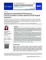 prikaz prve stranice dokumenta Spontaneous spinal subdural hematoma in COVID-19 patient: Croatian national COVID hospital experience