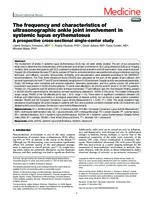 prikaz prve stranice dokumenta The frequency and characteristics of ultrasonographic ankle joint involvement in systemic lupus erythematosus: A prospective cross-sectional single-center study