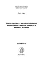 prikaz prve stranice dokumenta Model planiranja i upravljanja ljudskim potencijalima u sustavu zdravstva u Republici Hrvatskoj 