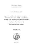 prikaz prve stranice dokumenta Kemokini CXCL10, CXCL11 i CXCL13 u aseptičnom meningitisu, neuroboreliozi i akutnom diseminiranom encefalomijelitisu u djece 