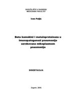 prikaz prve stranice dokumenta Beta kemokini i metaloproteinaze u imunopatogenezi pneumonije uzrokovane mikoplazmom pneumonije