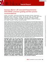 prikaz prve stranice dokumenta Immune effector cell–associated hematotoxicity: EHA/EBMT consensus grading and best practice recommendations
