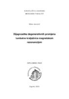 prikaz prve stranice dokumenta Dijagnostika degenerativnih promjena lumbalne kralježnice magnetskom rezonancijom