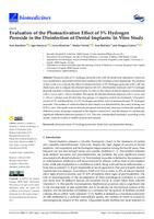 prikaz prve stranice dokumenta Evaluation of the Photoactivation Effect of 3% Hydrogen Peroxide in the Disinfection of Dental Implants: In Vitro Study