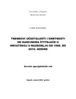 prikaz prve stranice dokumenta Ekvivalent: Trendovi učestalosti i smrtnosti od karcinoma štitnjače u Hrvatskoj u razdoblju od 1988. do 2010. godine