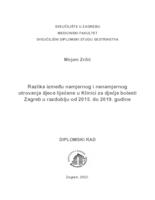prikaz prve stranice dokumenta Razlike između namjernog i nenamjernog otrovanja djece liječene u KDB Zagreb u razdoblju od 2015. - 2019. godine