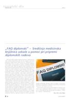 prikaz prve stranice dokumenta „FAQ diplomski“ – Središnja medicinska knjižnica uskače u pomoć pri pripremi diplomskih radova