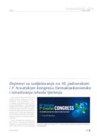 prikaz prve stranice dokumenta Dojmovi sa sudjelovanja na 10. jadranskom i 7. hrvatskom kongresu farmakoekonomike i istraživanja ishoda liječenja