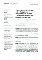 prikaz prve stranice dokumenta Transcriptome profiling of osteoclast subsets associated with arthritis: A pathogenic role of CCR2hi osteoclast progenitors
