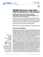 prikaz prve stranice dokumenta ASPHER Statement: A New Public Health Curriculum for a “New Normal”