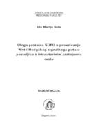prikaz prve stranice dokumenta Uloga proteina SUFU u povezivanju Wnt i Hedgehog signalnoga puta u posteljica s intrauterinim zastojem u rastu