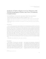 prikaz prve stranice dokumenta Analysis of saliva pepsin level in patients with tracheoesophageal fistula and voice prosthesis complications 