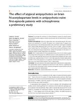 prikaz prve stranice dokumenta The effect of atypical antipsychotics on brain N-acetylaspartate levels in antipsychotic-naïve first-episode patients with schizophrenia: a preliminary study