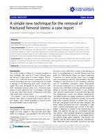 prikaz prve stranice dokumenta A simple new technique for the removal of fractured femoral stems: a case report