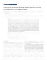 prikaz prve stranice dokumenta Potential use of Doppler perfusion index in detection of occult liver metastases from colorectal cancer