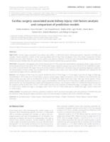 prikaz prve stranice dokumenta Cardiac surgery-associated acute kidney injury: risk factors analysis and comparison of prediction models