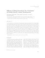 prikaz prve stranice dokumenta Efficacy of sling procedures for treatment of female stress urinary incontinence 
